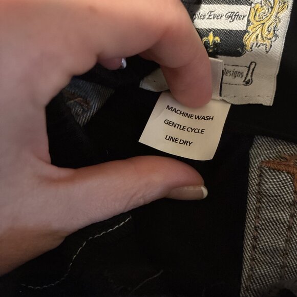 styles ever after vintage original designs denim Jeans Flare Peace Sign Low Rise - Picture 5 of 5